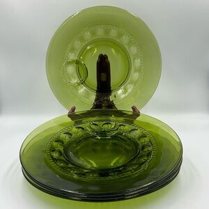 Vintage Color Crown Green Snack Plates Set of 4 by Colony